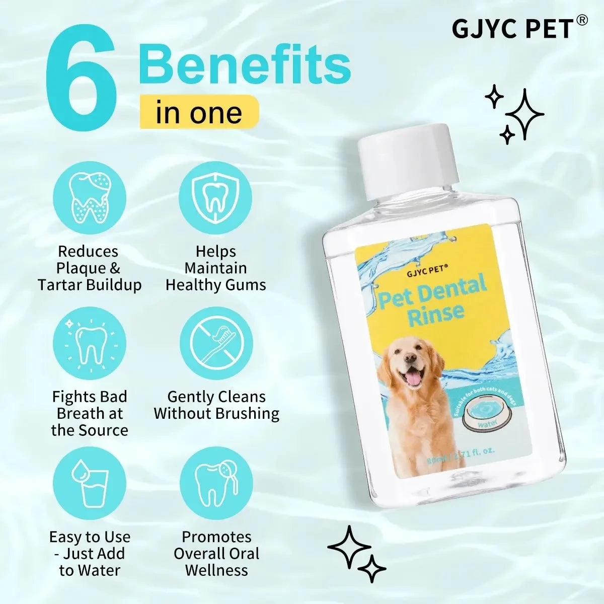 GJYC PET Concentrated Pet Mouthwash Oral Care Tartar Removal Fresh Breath Odor Eliminator Teeth Whitening For Dogs Cats - Needora