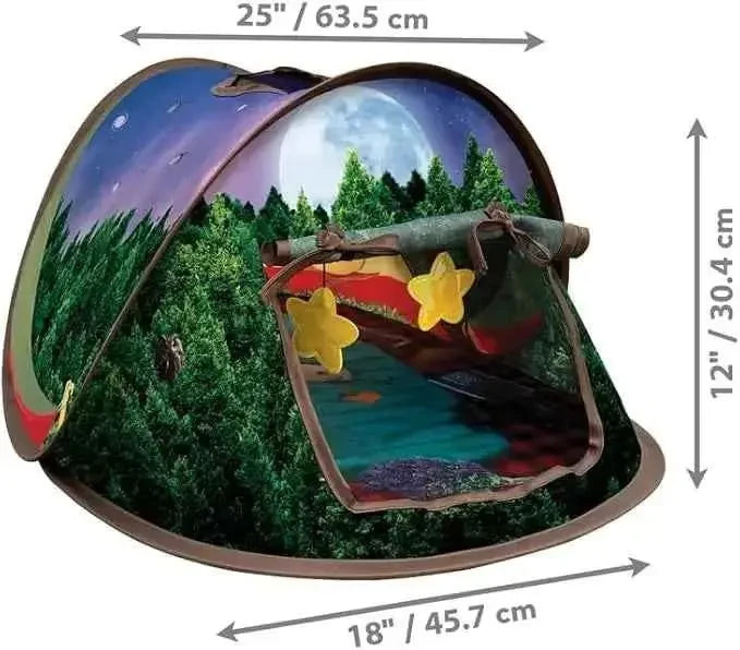 KONG Play Spaces Pop Up Glamping Tent for Cats - Dangling and Crinkle Toys - Needora