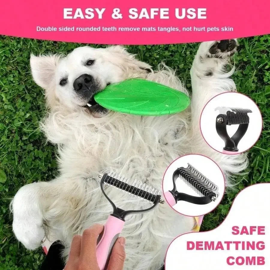【New Arrival】6PCS Dog Grooming Kit, Pet Grooming Kit, Deshedding Brush Short Hair, Slicker Brush, Flea Comb, Puppy Brush Set In P - Needora