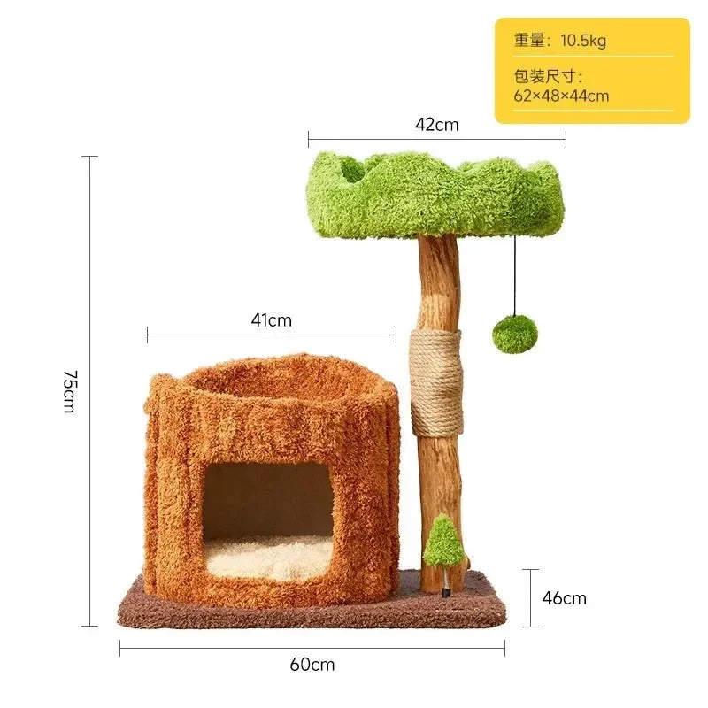 Nordic Originality Cattery Modern Simple Design Wooden Cat House Scratching Post Playground for Cat Furniture Columpio Gato FYCT - Needora