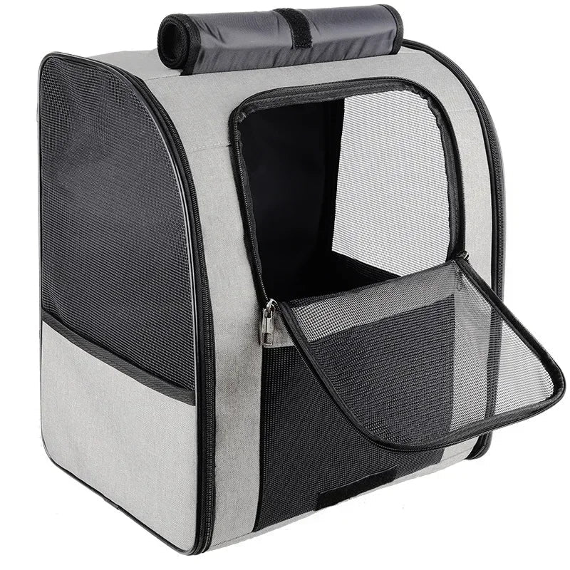 Pet Cat Backpacks Breathable Outdoor Cat Carrier Shoulder Bag for Small Dogs Cats Portable Travel Folding Backpack Pet Supplies - Needora