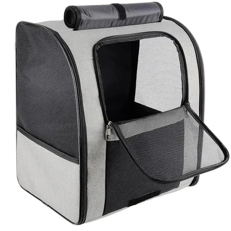 Pet Cat Backpacks Breathable Outdoor Cat Carrier Shoulder Bag for Small Dogs Cats Portable Travel Folding Backpack Pet Supplies - Needora