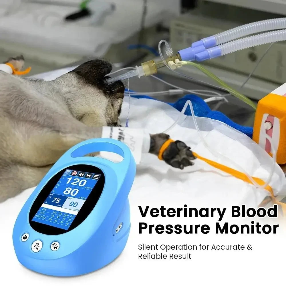 Portable Pet Blood Pressure Monitor with 4.3 Inch IPS Display and Touch Screen for Veterinary Use NIBP Tension Meter - Needora