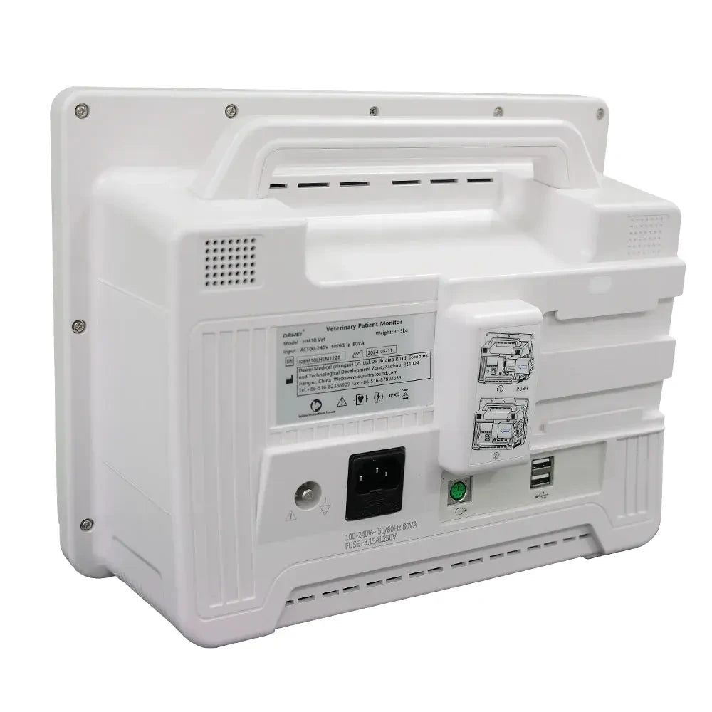 Portable Veterinary Monitor 6 Parameter, 12.1" LCD Big Screen Vet Patient for Pet Dogs Cats Animal Clinic - Needora