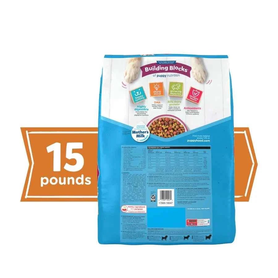 Purina Puppy Chow Dry Puppy Food with Real Beef, High Protein Tender & Crunchy Formula, 15 lb Bag - Needora