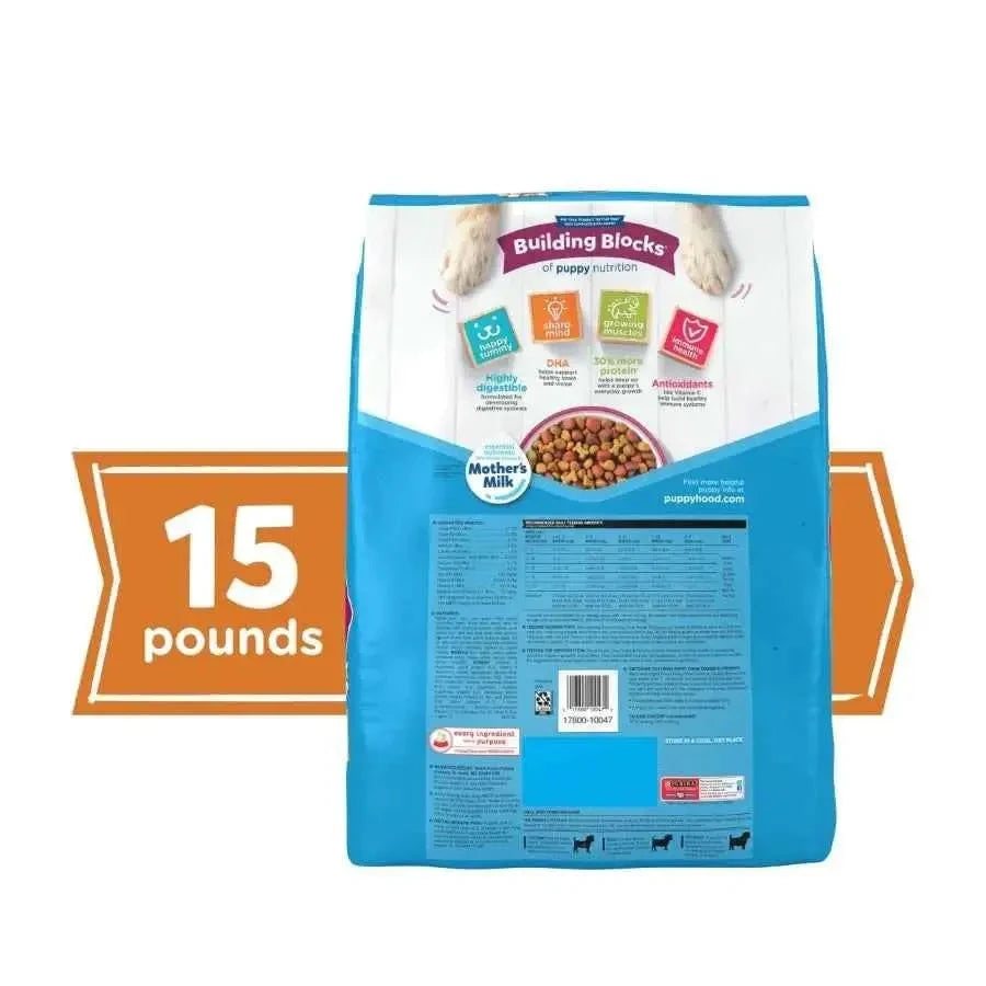 Purina Puppy Chow Dry Puppy Food with Real Beef, High Protein Tender & Crunchy Formula, 15 lb Bag - Needora