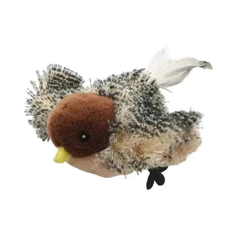 Rechargeable Electric Simulation Bird Cat Toy Fluffy Shaking Bird with Sound Automatic Play for Cats Interactive Pet Toy - Needora