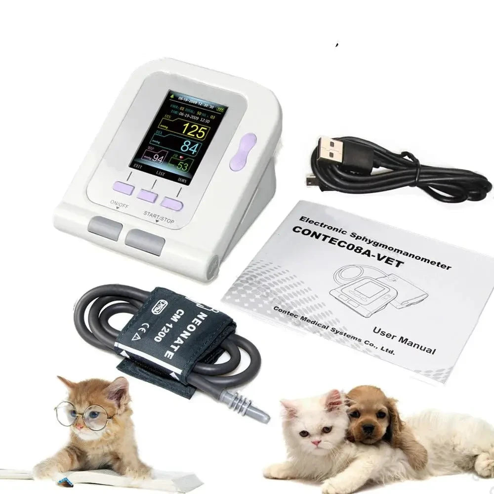SINOHERO CONTEC08A-VET Animal Blood Pressure Monitor 2.8 Color LCD Veterinary Digital Animal Electronic Sphygmomanome - Needora