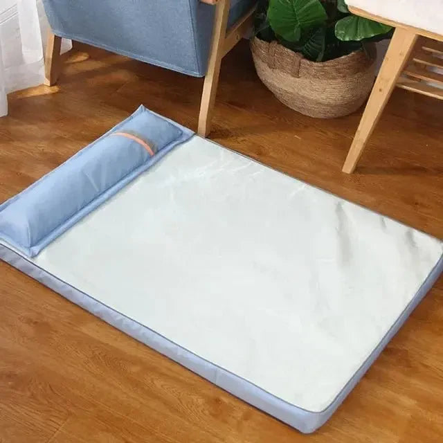 Summer Cooling Dog Bed For Large Medium Dog Puppy Orthopedic Memory Foam Mat With Pillow Breathable Waterproof Washable - Needora