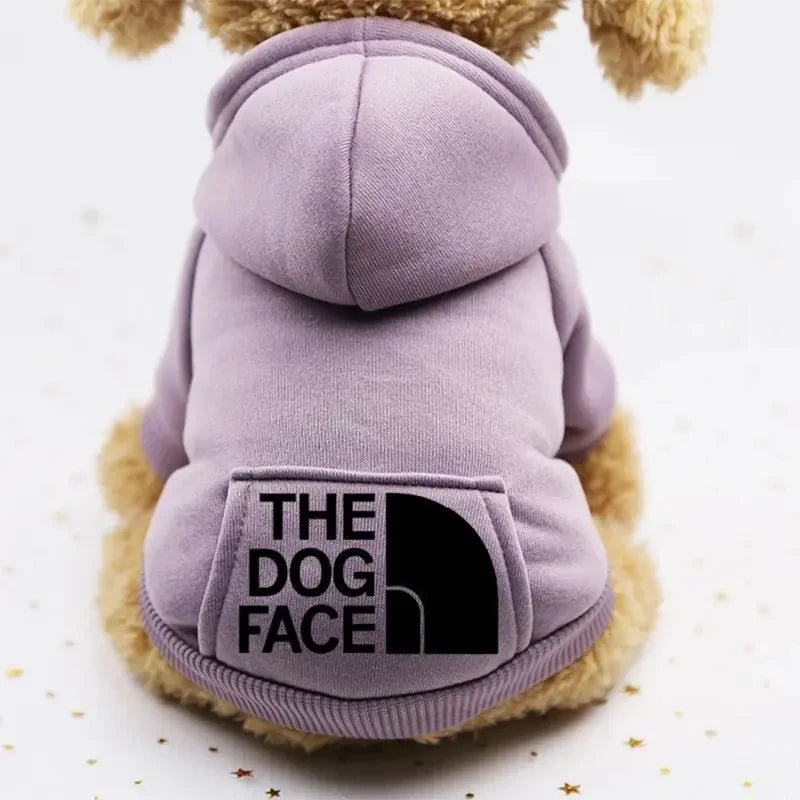 Winter Hooded Dog Sweatshirt with Pocket Fleece Lined Warm Pullover for Small Dogs like Teddy and Bichon Sports Wind Style - Needora