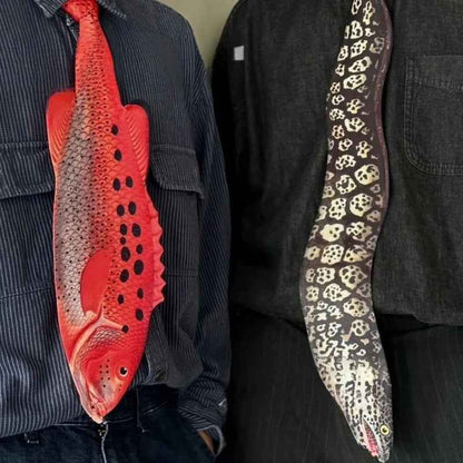Fashionable Animal Bow Tie Shirt with Matching Men's Tie, Trendy Animal Print Neckwear