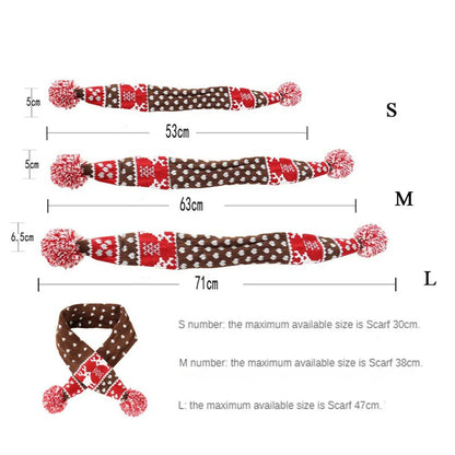 Knitted Christmas Pet Scarf – Cozy Winter Scarf for Dogs & Cats (S/M/L)