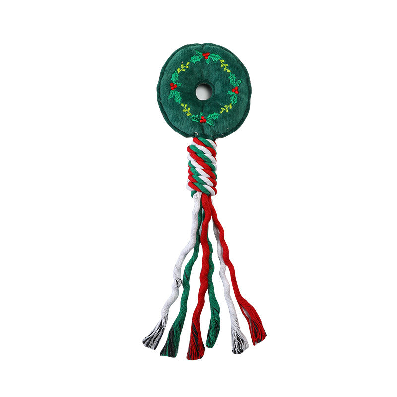 Christmas Plush Rope Dog Toy – Festive Chew Toy in 6 Holiday Designs