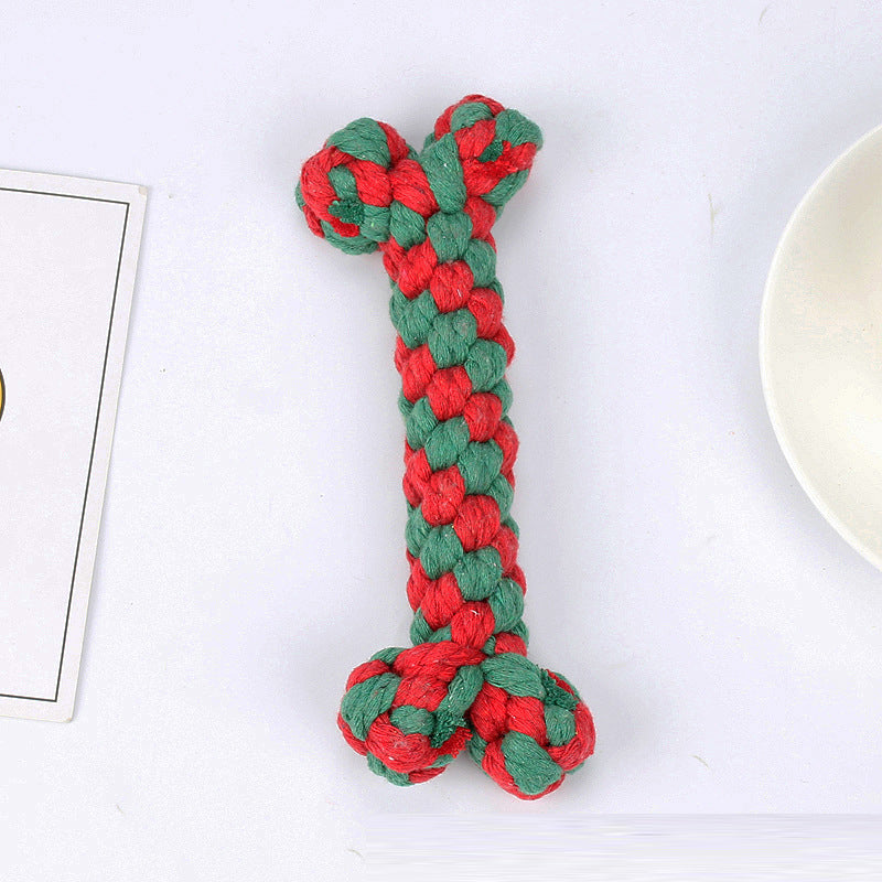 Pet Toys Christmas Series Christmas Combination Cotton Rope Toys Teeth Cleaning Teeth Grinding Dog Toys