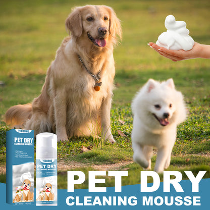 Yegbong Pet Dry Cleaning Mousse Body Wash For Young Cats And Dogs Wash Free To Remove Odor And Smooth Hair Cleaning