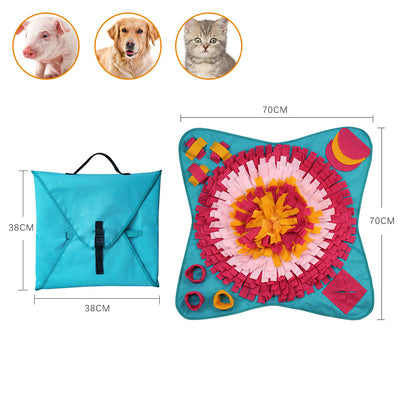New Pet Non-Slip Puzzle Decompression Puzzle Training Feeding Flowers Smelling Pad Cat And Dog General Toy