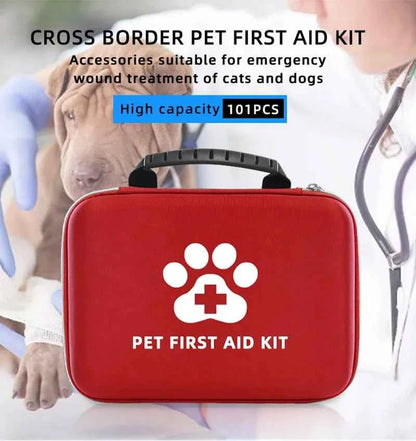 101pcs/194pcs Pet First Aid Kit for Dogs & Cats - Emergency Bag for Hiking, Camping, Hunting, Home - Portable First-Aid Supplies - Needora