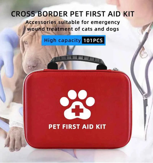 101pcs/194pcs Pet First Aid Kit for Dogs & Cats - Emergency Bag for Hiking, Camping, Hunting, Home - Portable First-Aid Supplies - Needora