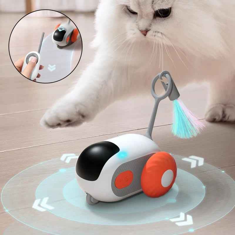 Remote Control Cat Car Toy USB Automatic Self‑Moving Smart Chasing Pet Vehicle