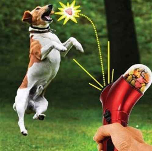 Pet Food Catapult Feeder Interactive Dog Cat Treat Launcher Funny Training Toy