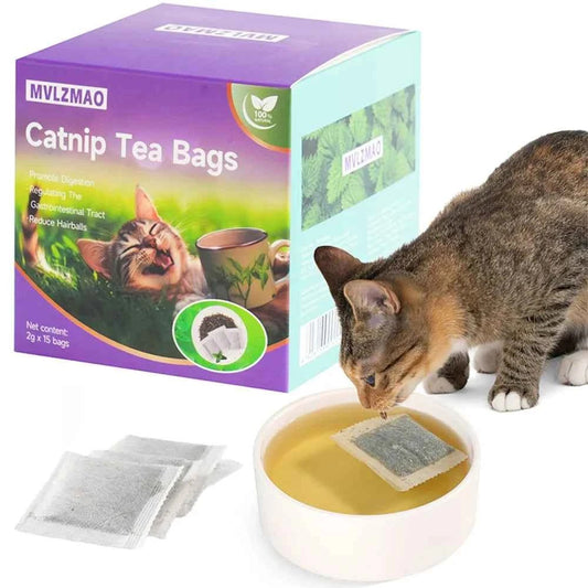 15 Piece Cat Catnip Tea Bag Natural Catnips Packets for Cat or Toy Soaking Water Replacement Pouch Cat Grass Promote Active Play - Needora