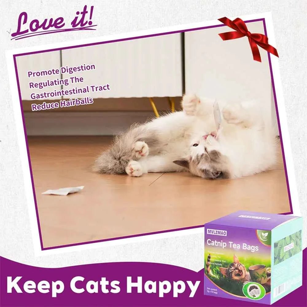 15 Piece Cat Catnip Tea Bag Natural Catnips Packets for Cat or Toy Soaking Water Replacement Pouch Cat Grass Promote Active Play - Needora