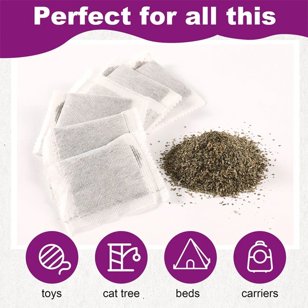 15 Piece Cat Catnip Tea Bag Natural Catnips Packets for Cat or Toy Soaking Water Replacement Pouch Cat Grass Promote Active Play - Needora