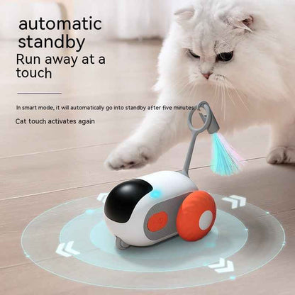 Remote Control Cat Car Toy USB Automatic Self‑Moving Smart Chasing Pet Vehicle