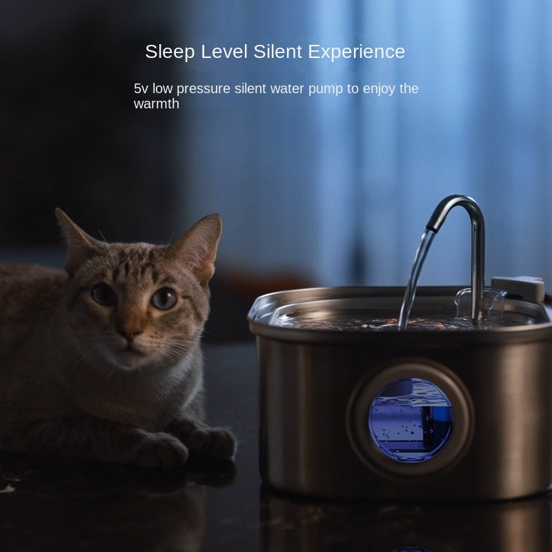 Stainless Steel Smart Pet Water Dispenser with Automatic Circulation and Filtration, Large Capacity Feeder for Cats and Dogs