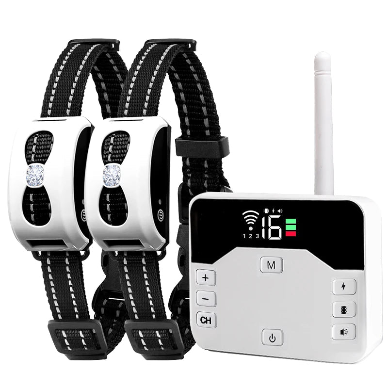 2 IN 1 Wireless Electronic Dog Fence System & Remote Training Collar Beep Shock Vibration and Pet Containment For All Size Puppy - Needora