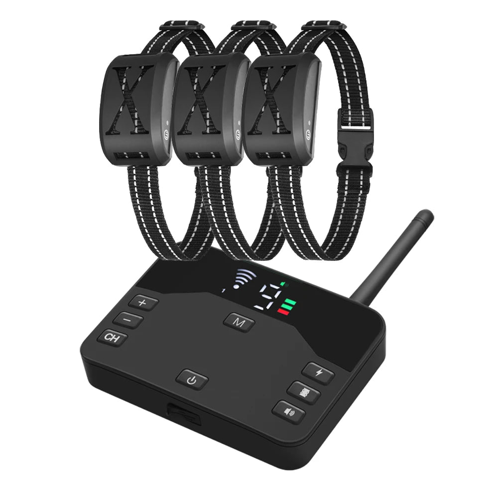 2 IN 1 Wireless Electronic Dog Fence System & Remote Training Collar Beep Shock Vibration and Pet Containment For All Size Puppy - Needora