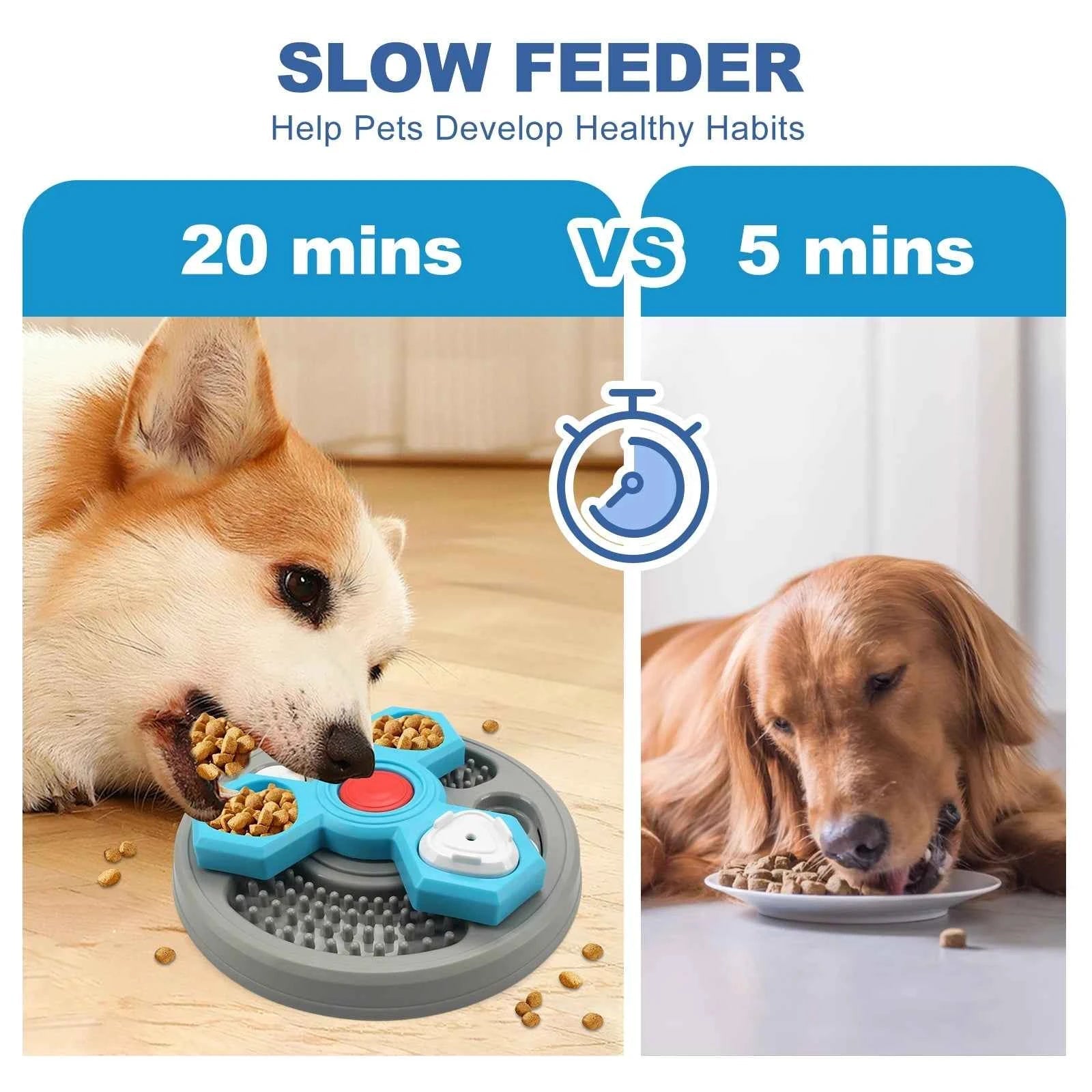 2-Layers Dog Puzzle Toys Slow Feeder Food Dispenser Interactive Increase Puppy IQ Anti-Choking Tableware Dog Licking Plates - Needora