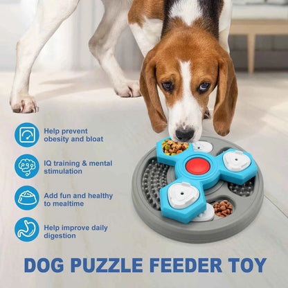 2-Layers Dog Puzzle Toys Slow Feeder Food Dispenser Interactive Increase Puppy IQ Anti-Choking Tableware Dog Licking Plates - Needora