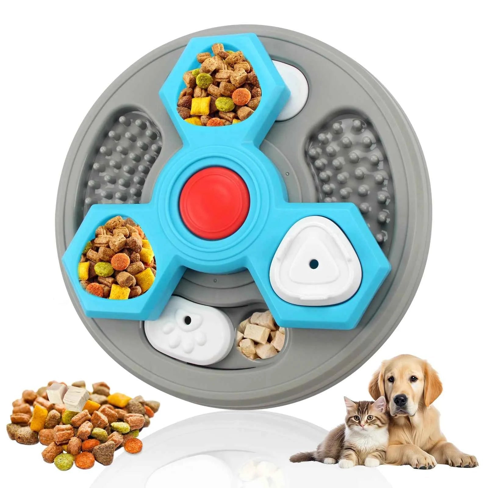 2-Layers Dog Puzzle Toys Slow Feeder Food Dispenser Interactive Increase Puppy IQ Anti-Choking Tableware Dog Licking Plates - Needora