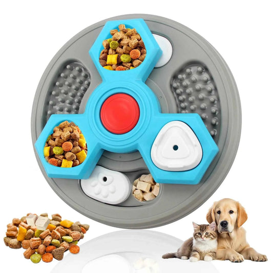 2-Layers Dog Puzzle Toys Slow Feeder Food Dispenser Interactive Increase Puppy IQ Anti-Choking Tableware Dog Licking Plates - Needora