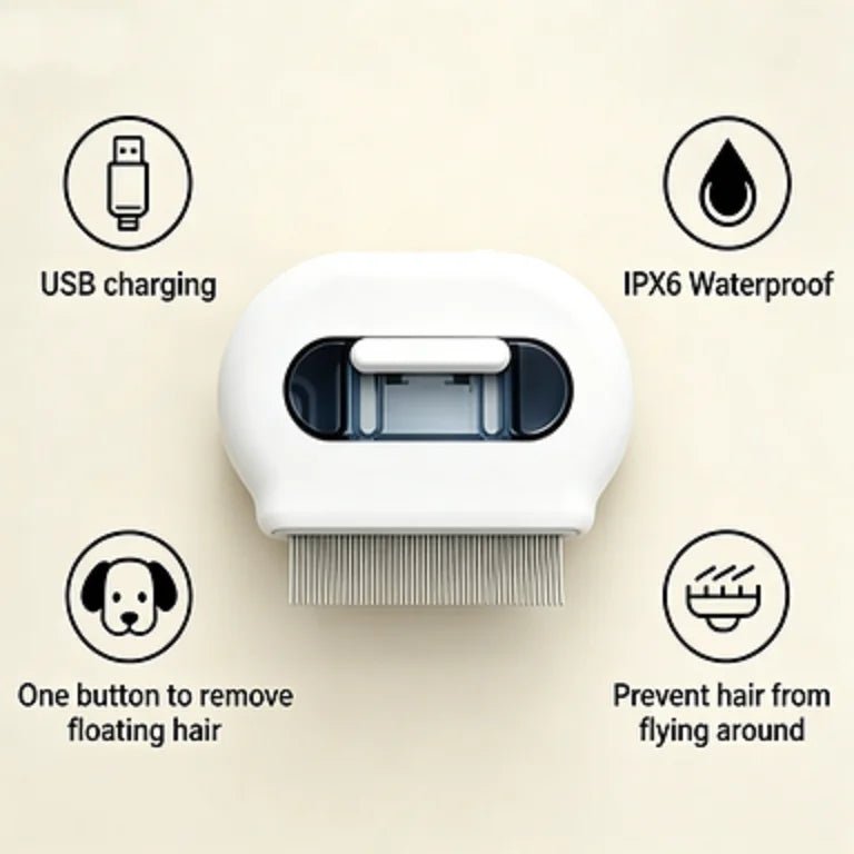 2026 Global Wholesale New Design Pet Product Flea Removal Spray Comb 300mAh ABS Material Ech-friendly for Cat Dog Rechargeable - Needora