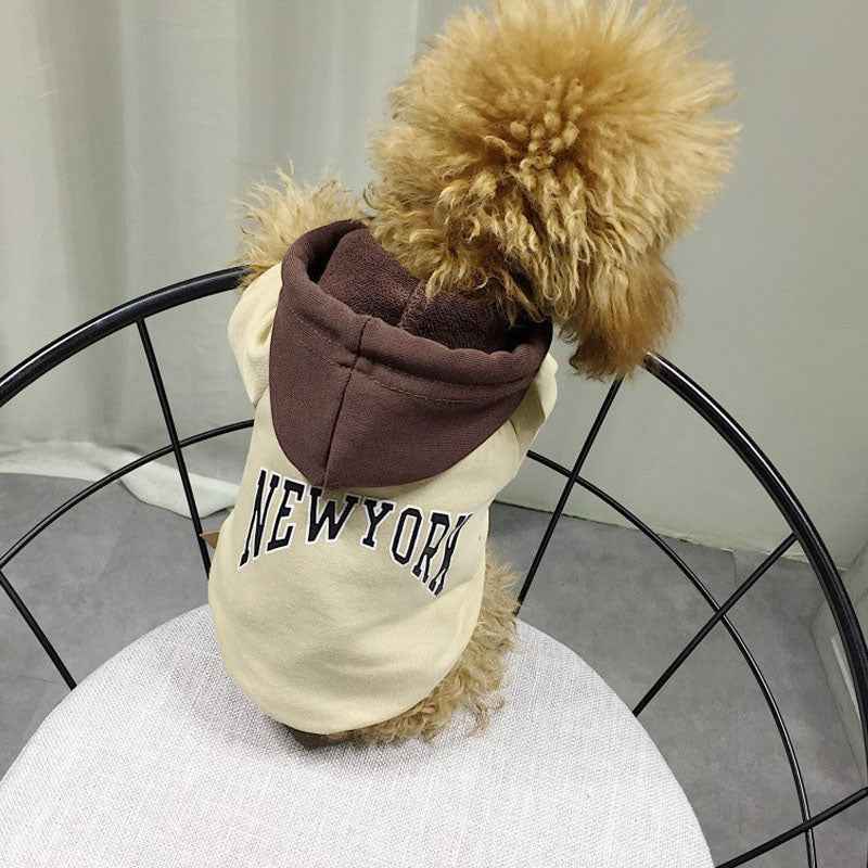 Casual Hooded Sweatshirt for Pets in Terry Cotton