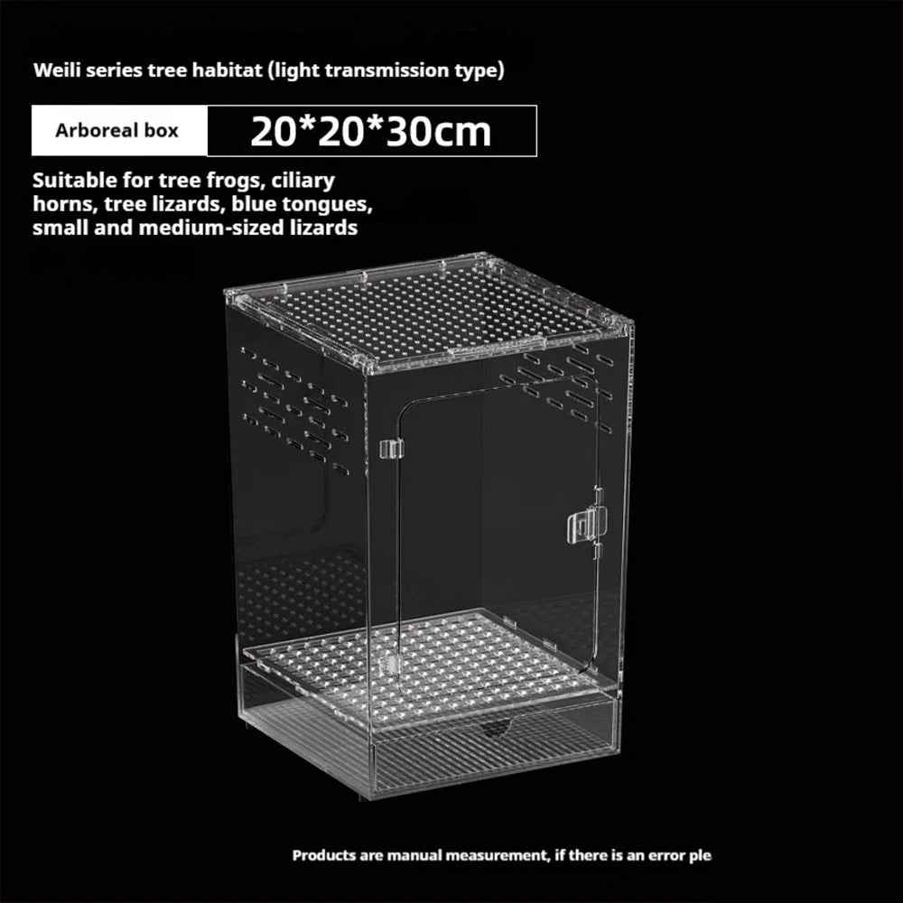 Acrylic Reptile Cage - Lizard/Spider/Insect Feeding Terrarium
