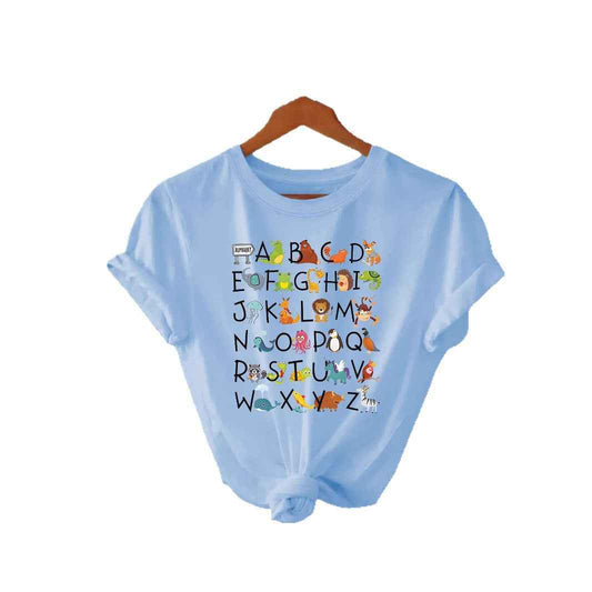 Animal letter pure cotton T-shirt