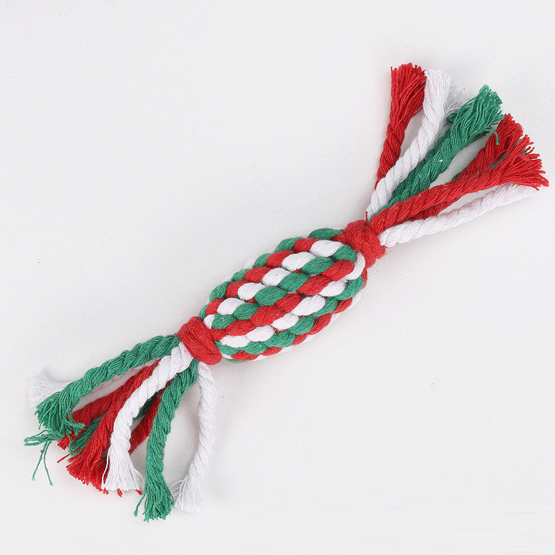 Pet Toys Christmas Series Christmas Combination Cotton Rope Toys Teeth Cleaning Teeth Grinding Dog Toys