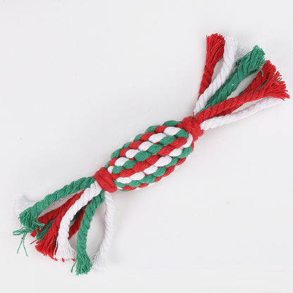 Pet Toys Christmas Series Christmas Combination Cotton Rope Toys Teeth Cleaning Teeth Grinding Dog Toys