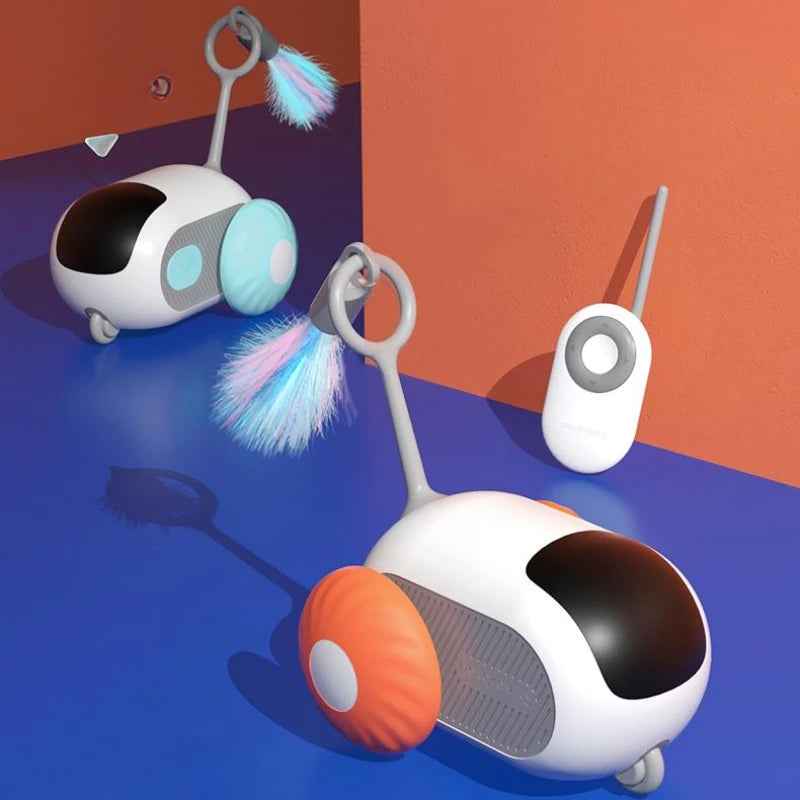 Remote Control Cat Car Toy USB Automatic Self‑Moving Smart Chasing Pet Vehicle