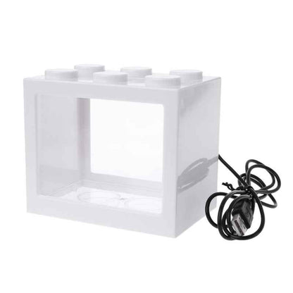 Mini USB Desktop Aquarium – Colorful LED Light Tank for Home & Office