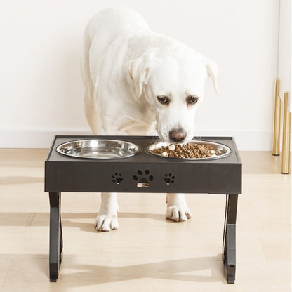 Anti-Slip Elevated Double Dog Bowls Stainless Steel Water Food Container Adjustable Height Pet Feeding Dish Feeder