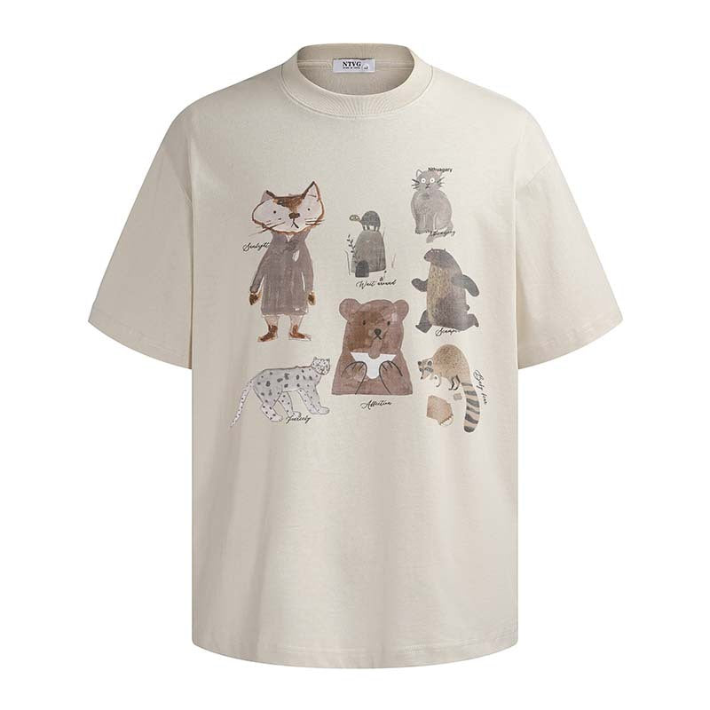 Animal print short sleeved t-shirt