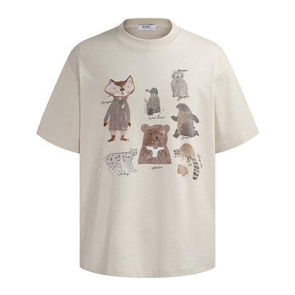 Animal print short sleeved t-shirt