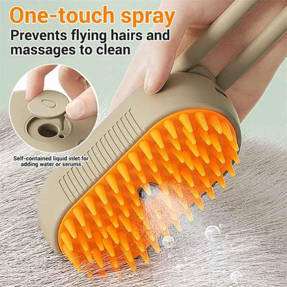 3‑in‑1 Cat Steam Brush Electric Pet Grooming Comb Hair Removal Massage Tool