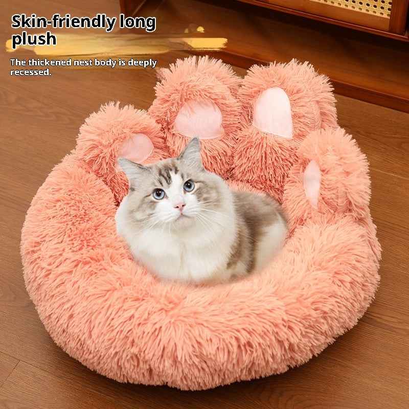 Hand‑Shaped Plush Pet Bed – Soft Sofa Nest for Dogs