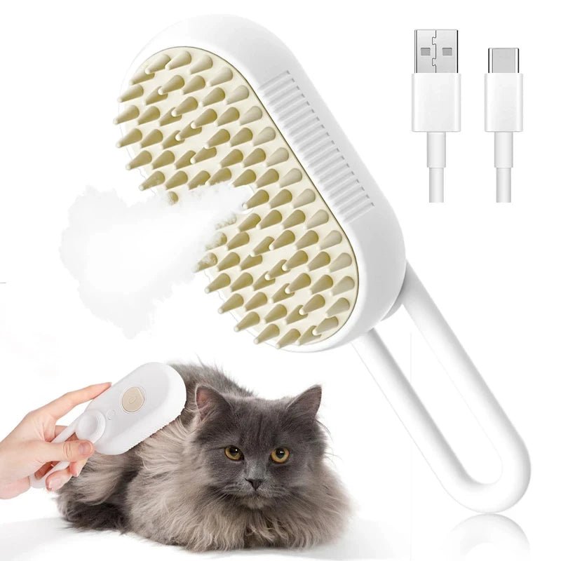 3-in-1 Dog Hair Brush Cat Hair Brush Electric Pet Cleaning Brush Steam Spray Brush Massage Hair Removal Comb anti-Tangle Brush - Needora