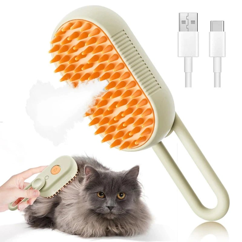 3-in-1 Dog Hair Brush Cat Hair Brush Electric Pet Cleaning Brush Steam Spray Brush Massage Hair Removal Comb anti-Tangle Brush - Needora